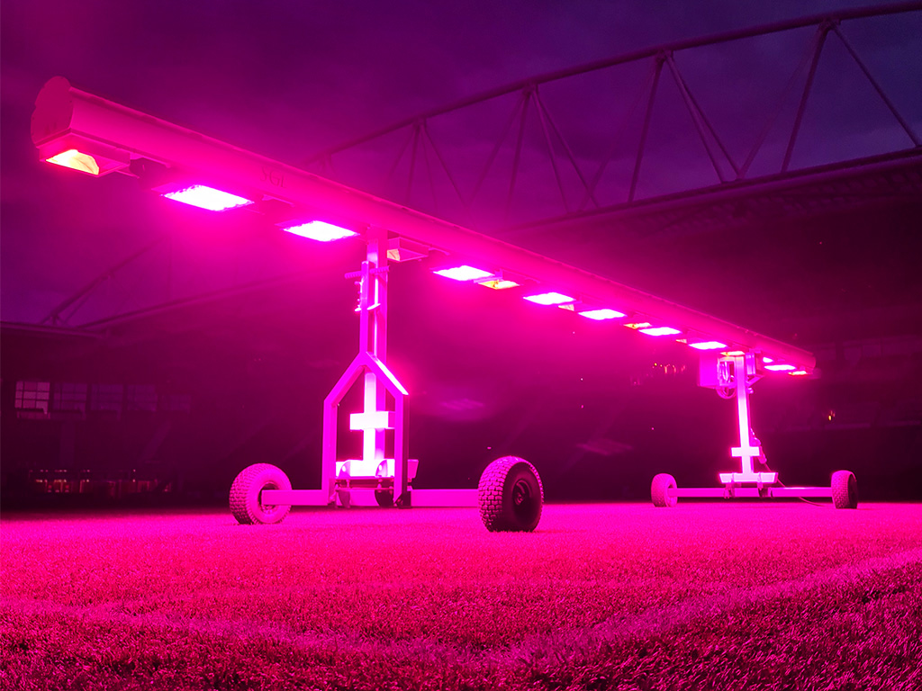 The SGL LED50 by night on the pitch of the AFAS Stadion, home of AZ Alkmaar.