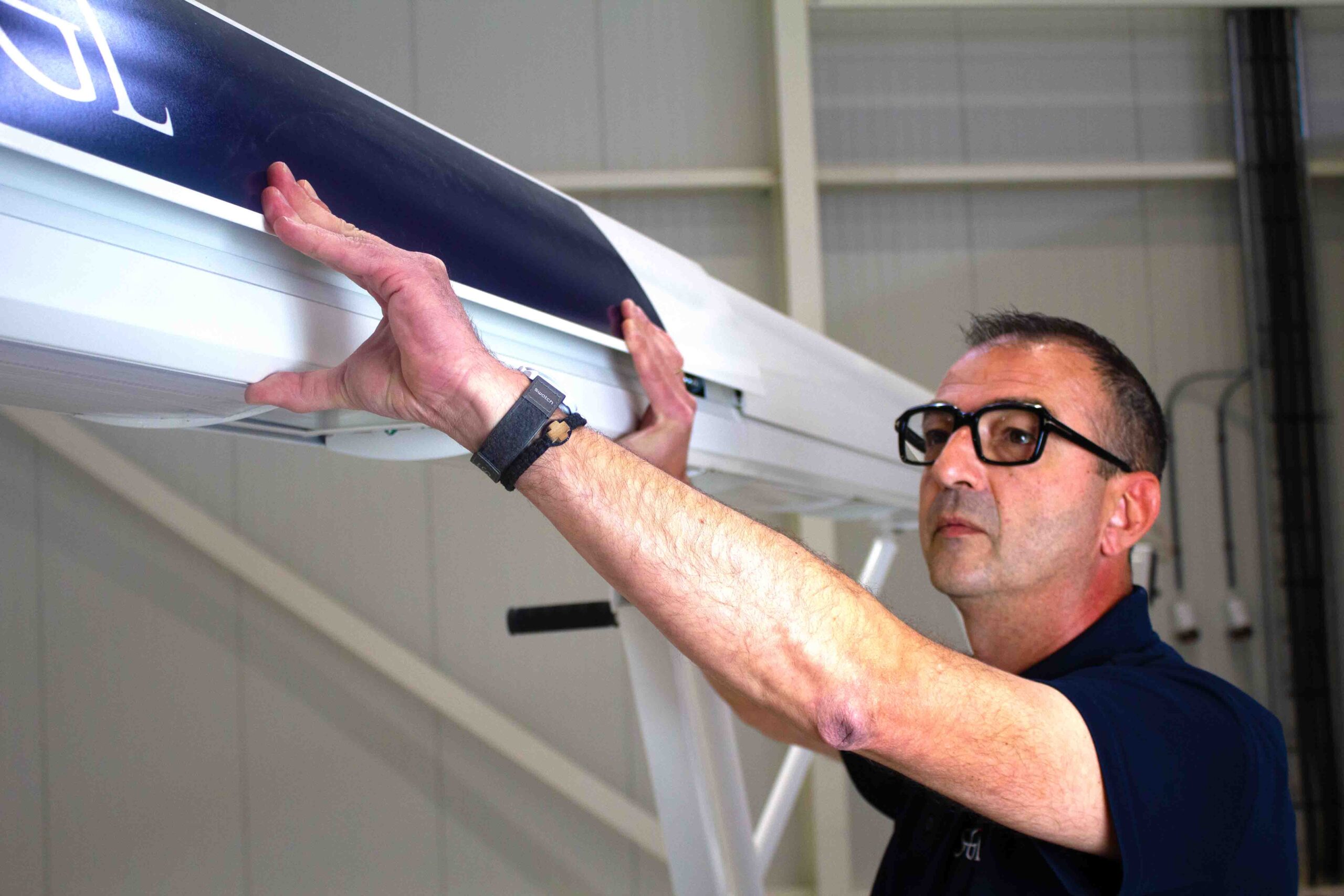 Dragan Simsic, SGL's Technical Director – Lighting solutions working on the LED60 grow light.